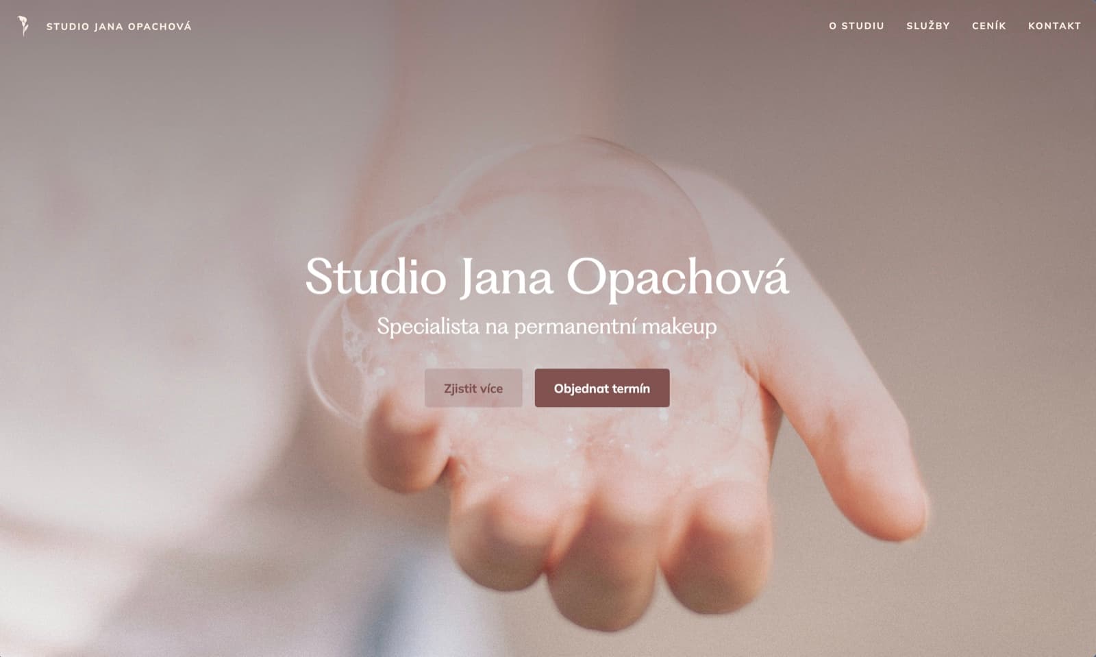 Homepage of the Studio Jana Opachová website